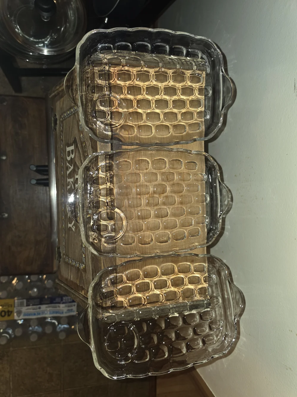 Clear Glass Rectangular Serving Dishes - Set of 3